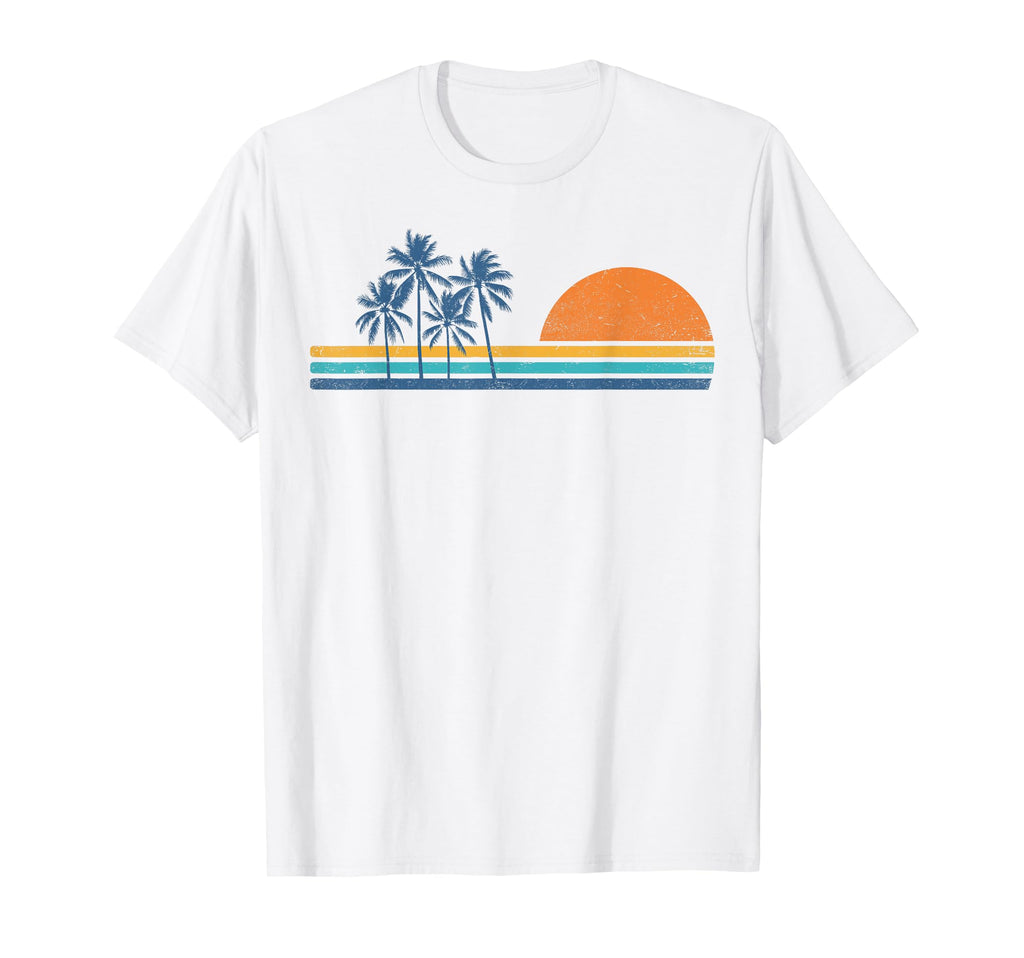 70S Sunset Palm Trees Tropical Beach T-Shirt - Novelty Apparel Men Women - T-Shirt, Sweatshirt, Hoodie