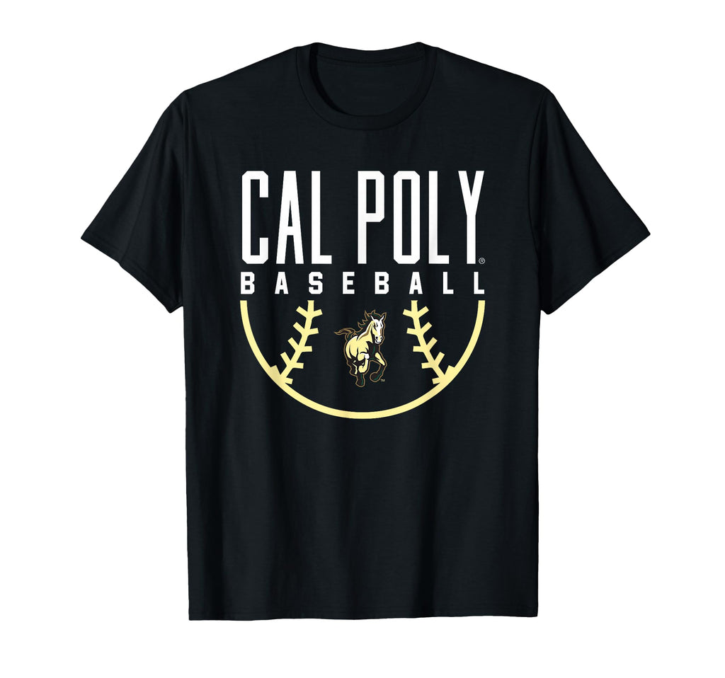 Cal Poly Mustangs Baseball Arch T-Shirt - Minimalist Print Men Women - T-Shirt, Sweatshirt, Hoodie