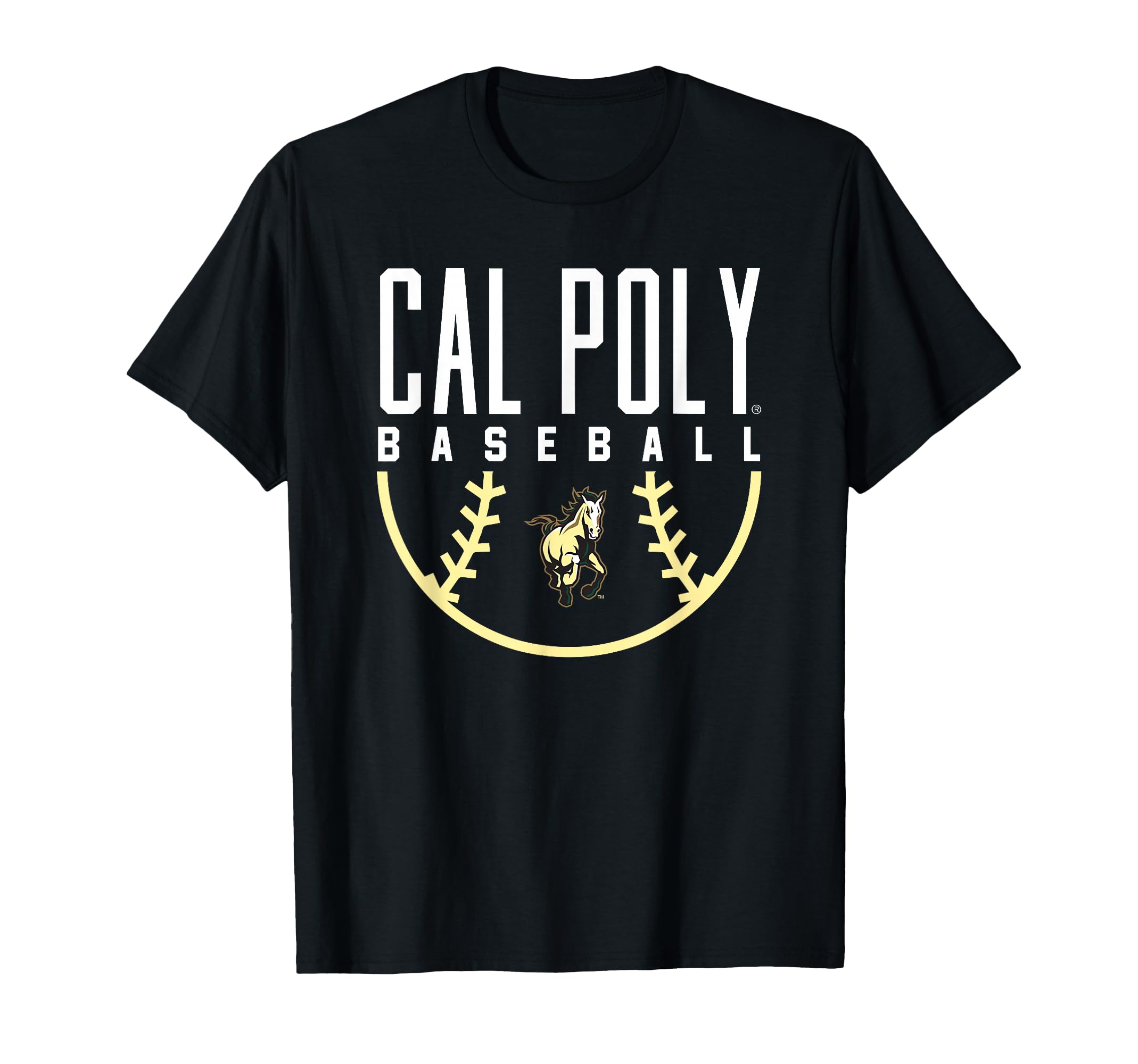 Cal Poly Mustangs Baseball Arch T-Shirt - Minimalist Print Men Women - T-Shirt, Sweatshirt, Hoodie
