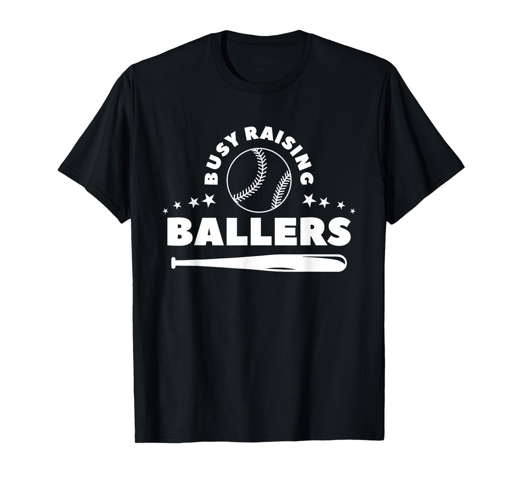 Busy Raising Ballers Mom Baseball Player T-Shirt - Unique Graphic Men Women - T-Shirt, Sweatshirt, Hoodie