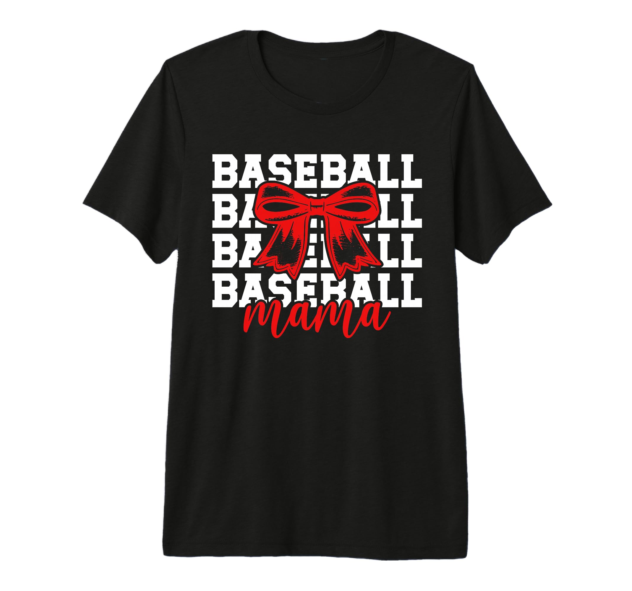 Baseball Mama Bow Baseball Mom T-Shirt - Minimalist Print for Adults - T-Shirt, Sweatshirt, Hoodie