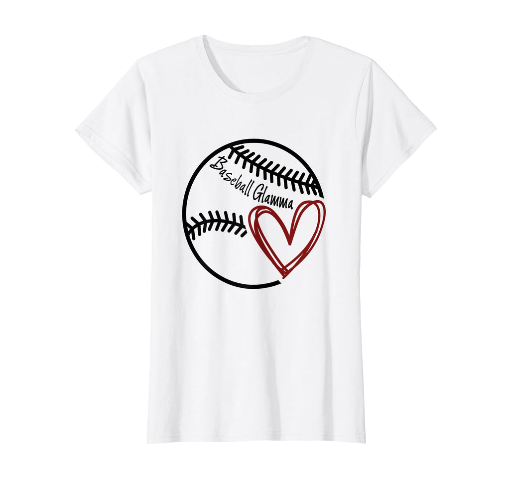 Baseball Glamma Heart Grandma T-Shirt - Novelty Apparel Unisex - T-Shirt, Sweatshirt, Hoodie