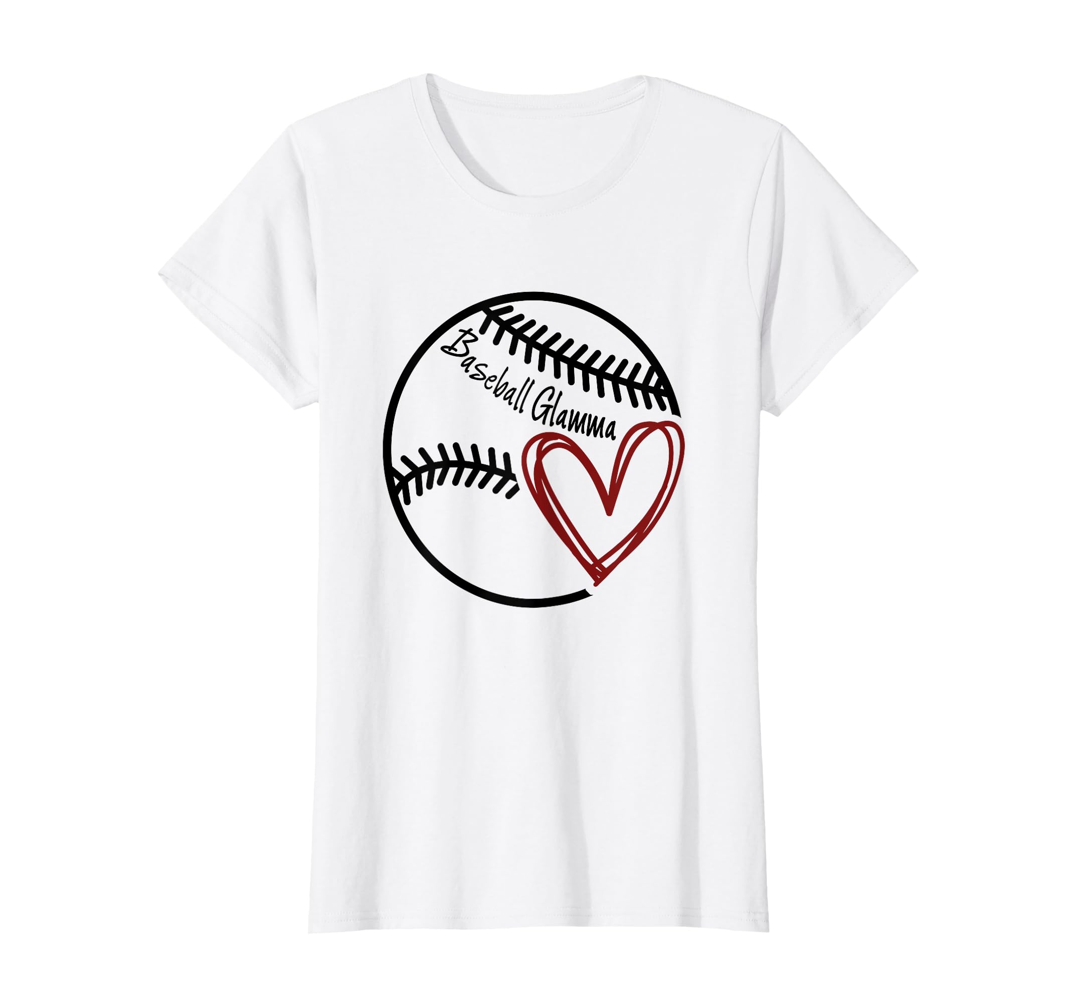 Baseball Glamma Heart Grandma T-Shirt - Novelty Apparel Unisex - T-Shirt, Sweatshirt, Hoodie