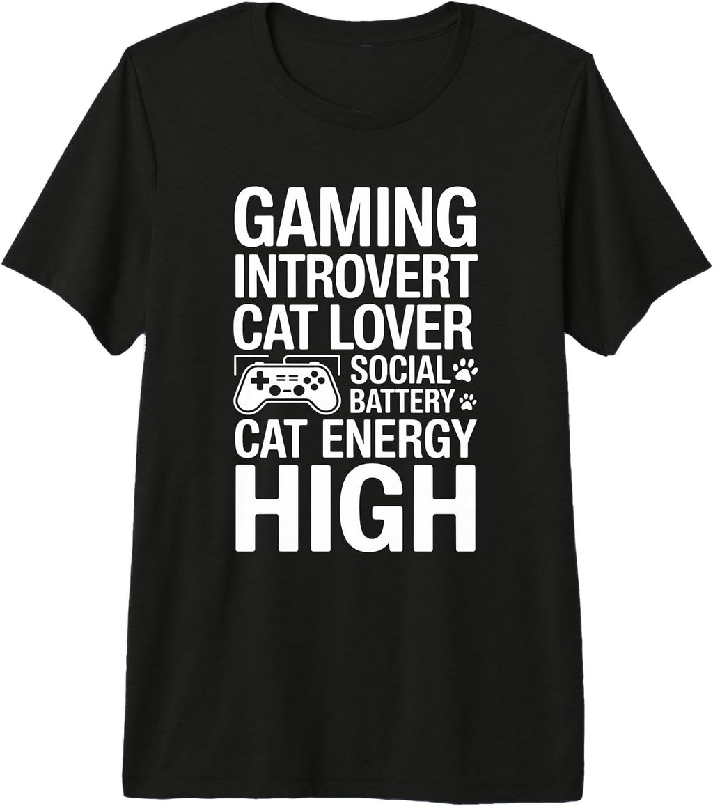 Introvert Cat Gamer Cats - Adult & Kids T-Shirts, Sweatshirts & Hoodies apparel design preview 1