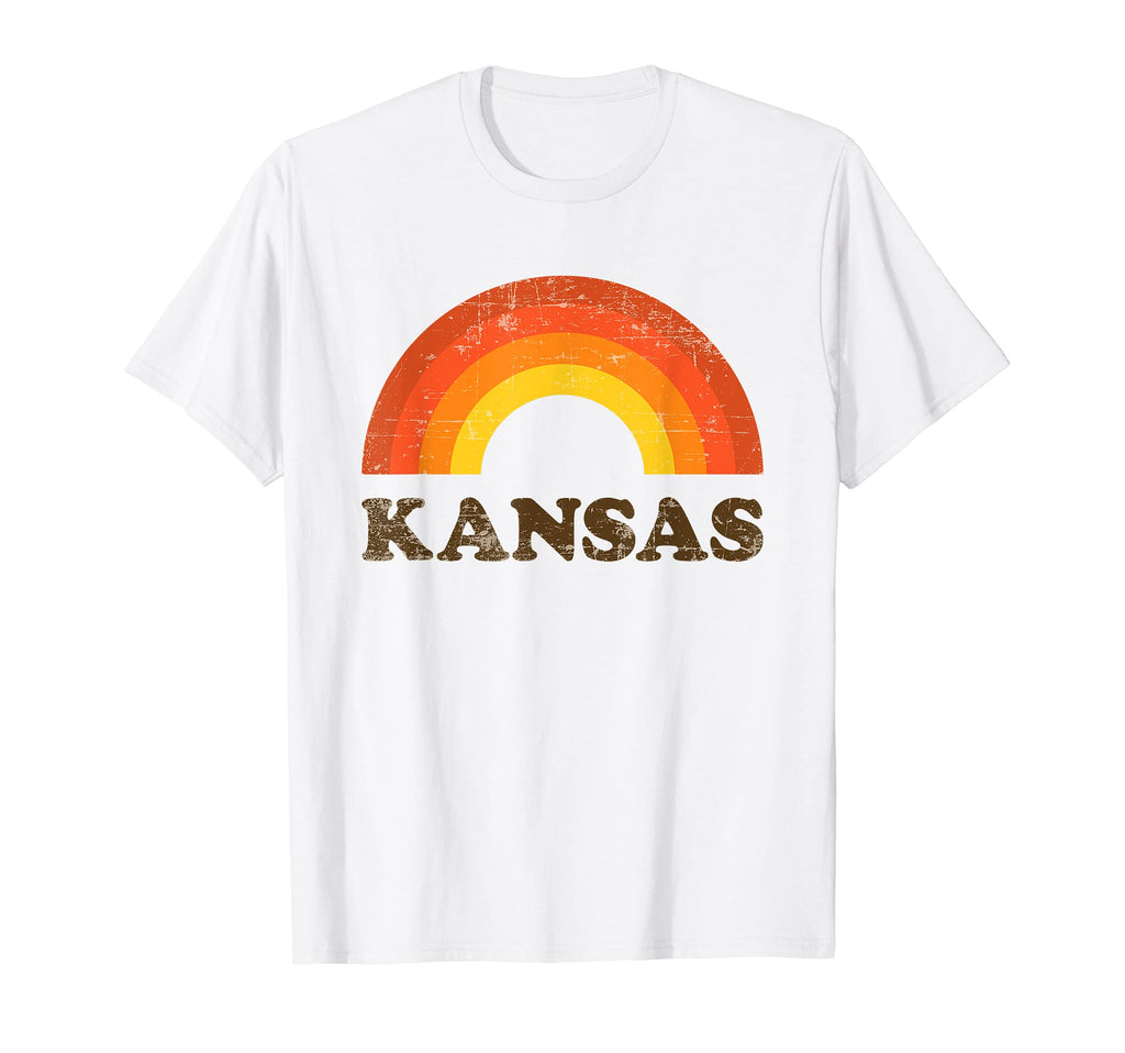 Kansas Souvenir 70S Rainbow T-Shirt - Aesthetic Graphic for Adults - T-Shirt, Sweatshirt, Hoodie