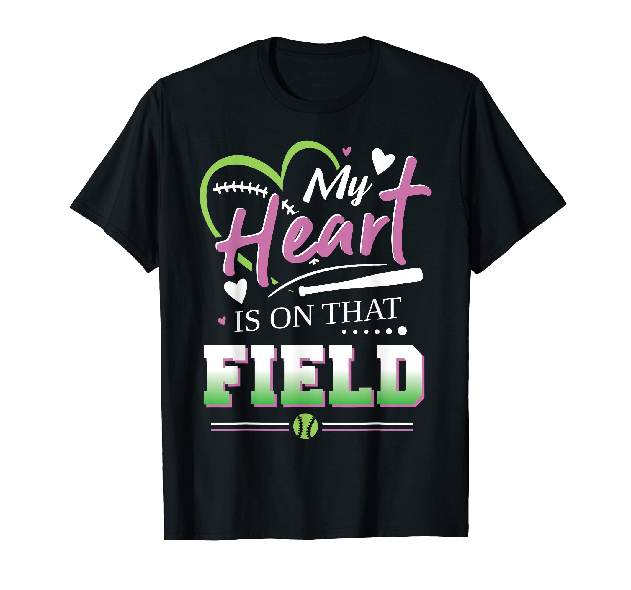 My Heart Is Baseball Field Gift Moms T-Shirt - Streetwear Style Men Women - T-Shirt, Sweatshirt, Hoodie