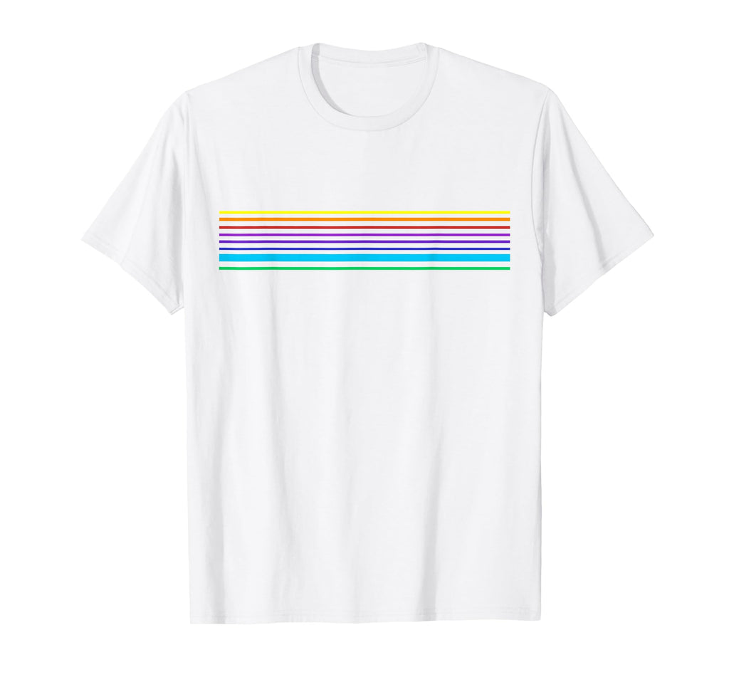 Simple Minimalist Rainbow Stripe Line T-Shirt - Aesthetic Graphic Unisex - T-Shirt, Sweatshirt, Hoodie
