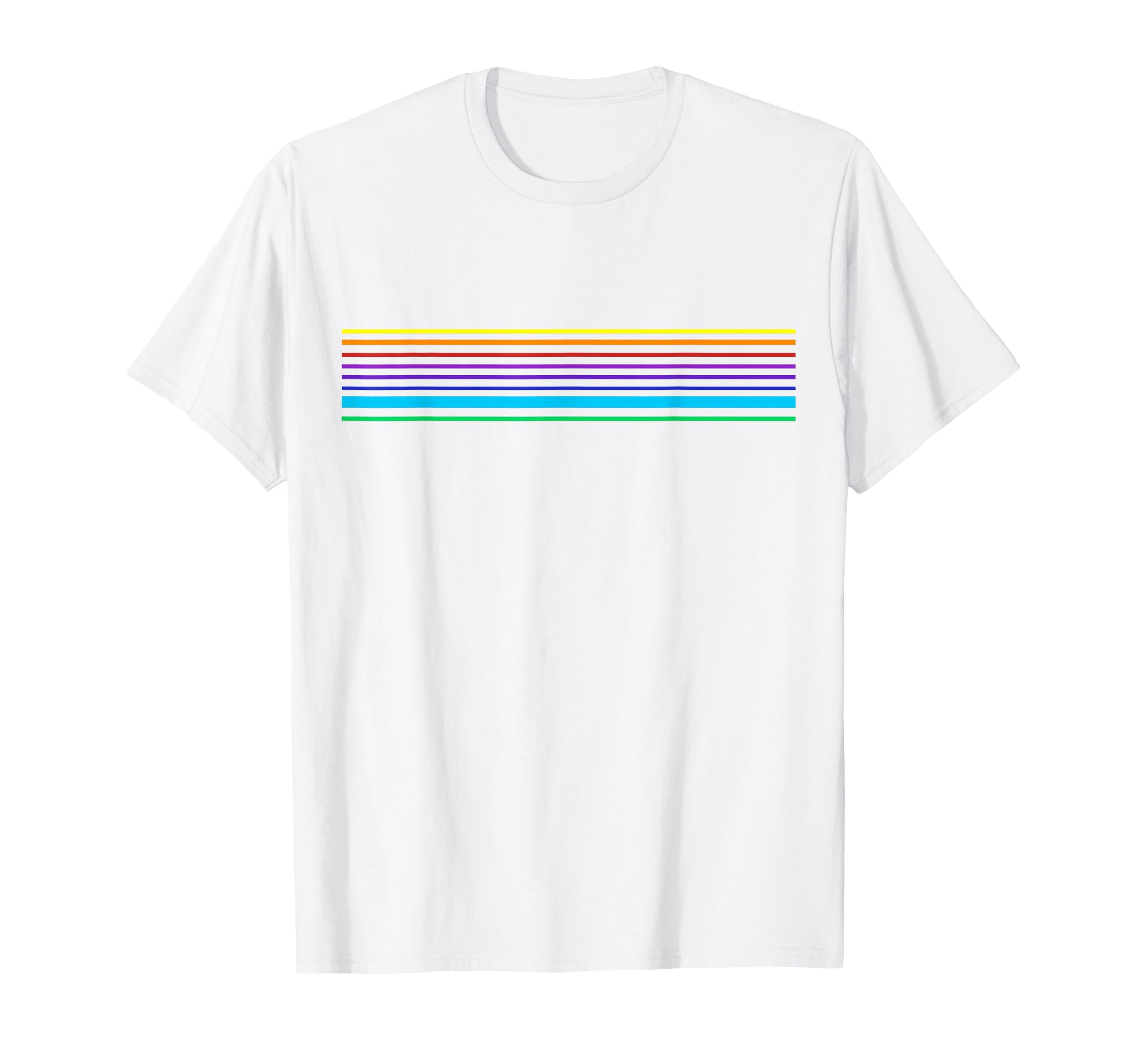 Simple Minimalist Rainbow Stripe Line T-Shirt - Aesthetic Graphic Unisex - T-Shirt, Sweatshirt, Hoodie
