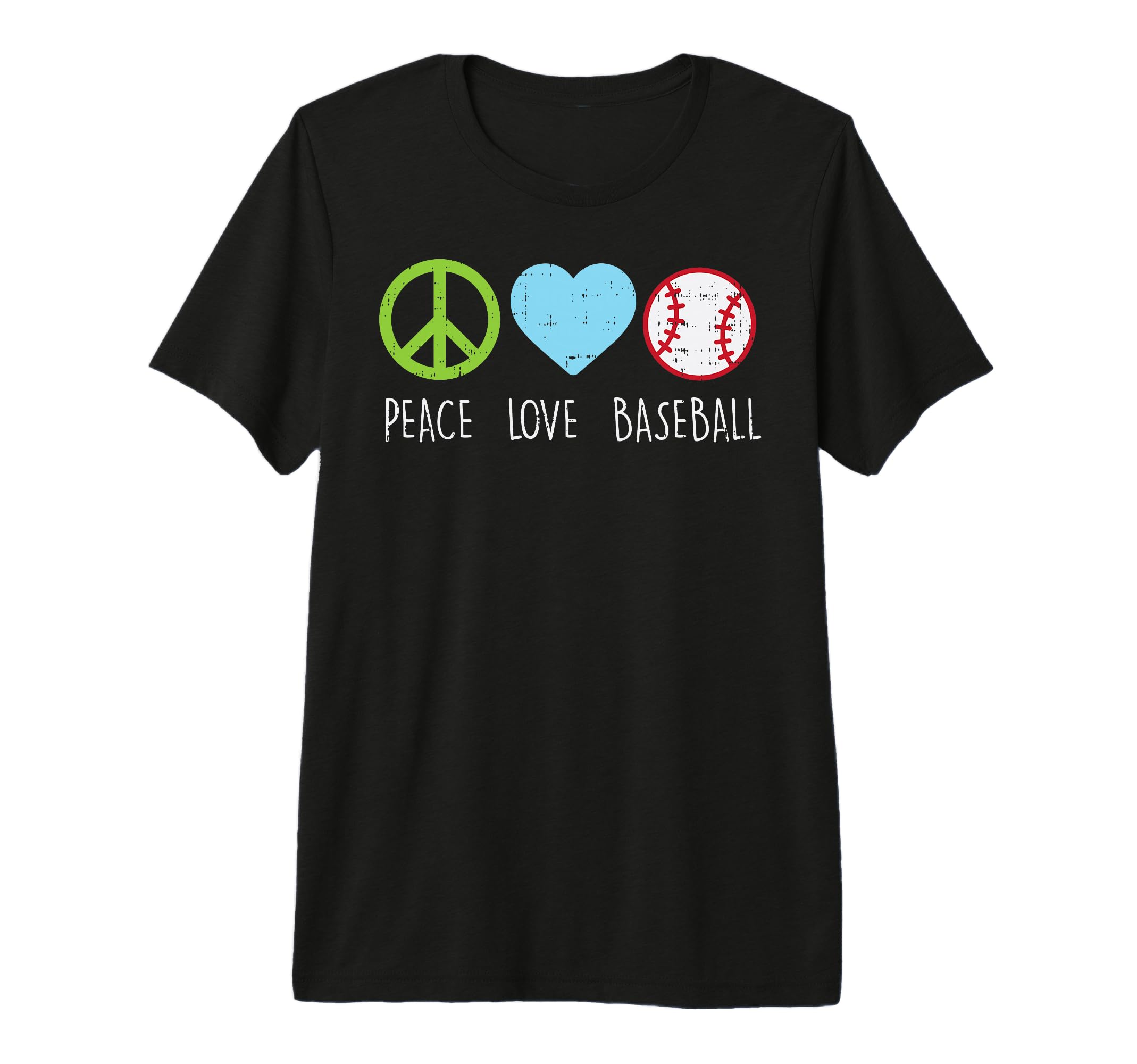 Peace Love Baseball Coach Player Team T-Shirt - Novelty Apparel for Adults - T-Shirt, Sweatshirt, Hoodie