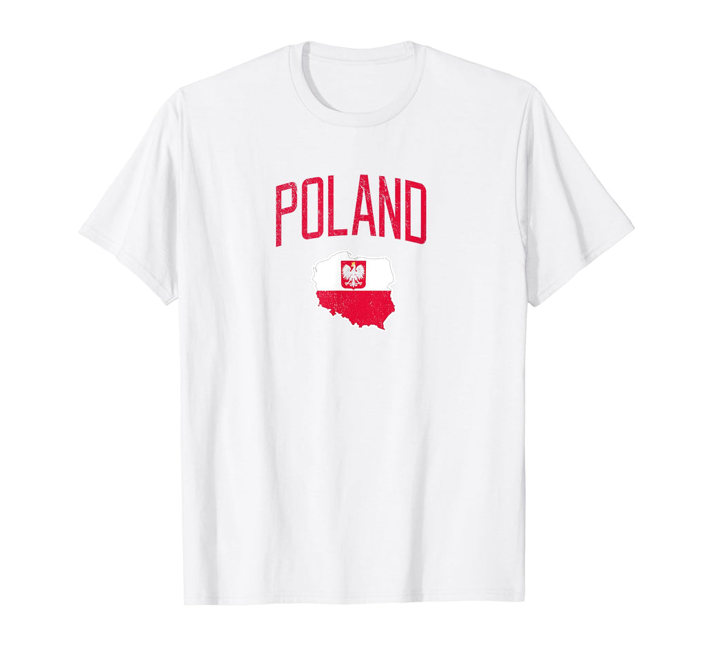 Poland Flag Distressed T-Shirt - Trendy Graphic Men Women - T-Shirt, Sweatshirt, Hoodie