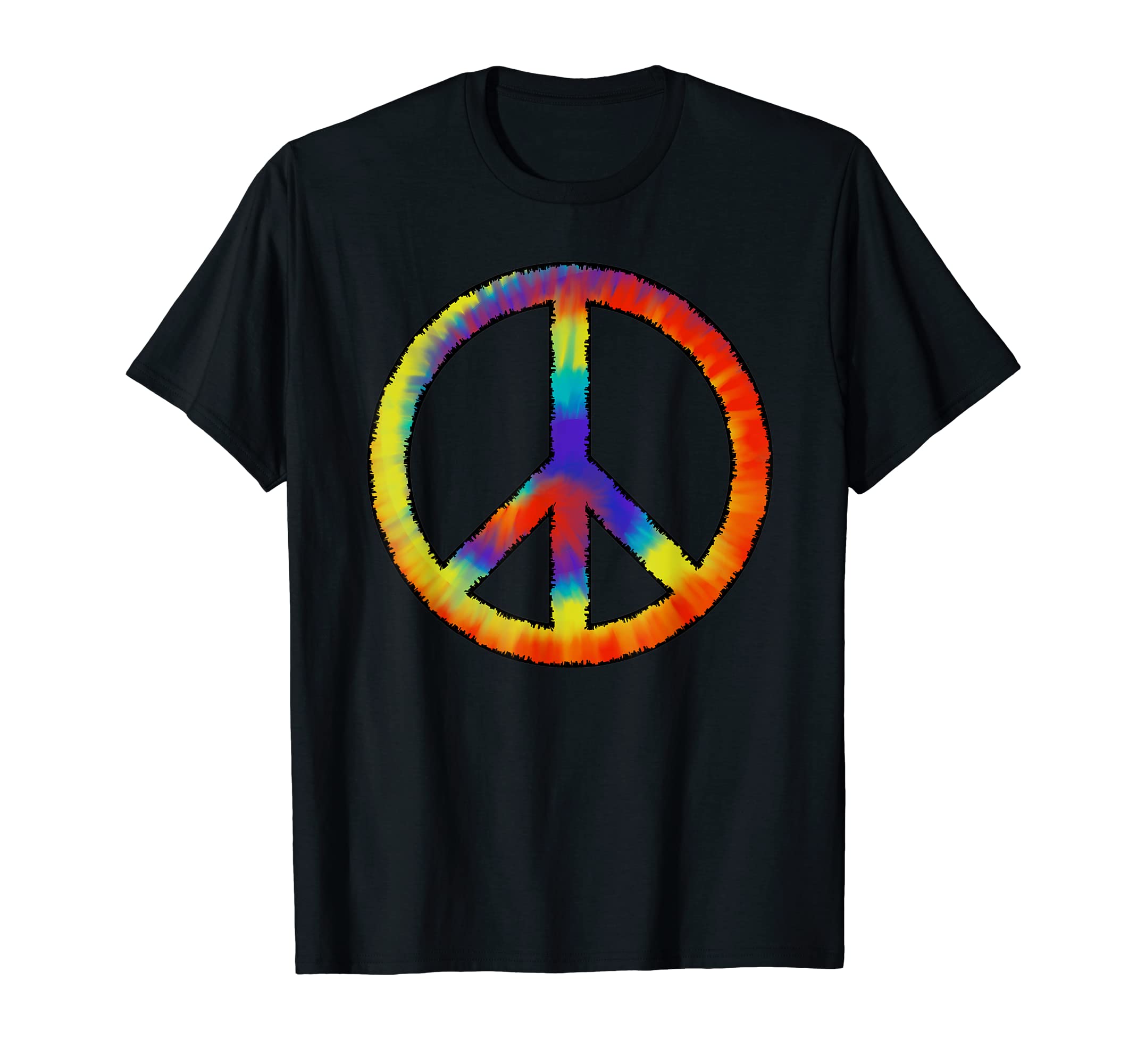 Tie Dye Peace Sign Peace Love Happiness T-Shirt - Trendy Graphic Unisex - T-Shirt, Sweatshirt, Hoodie
