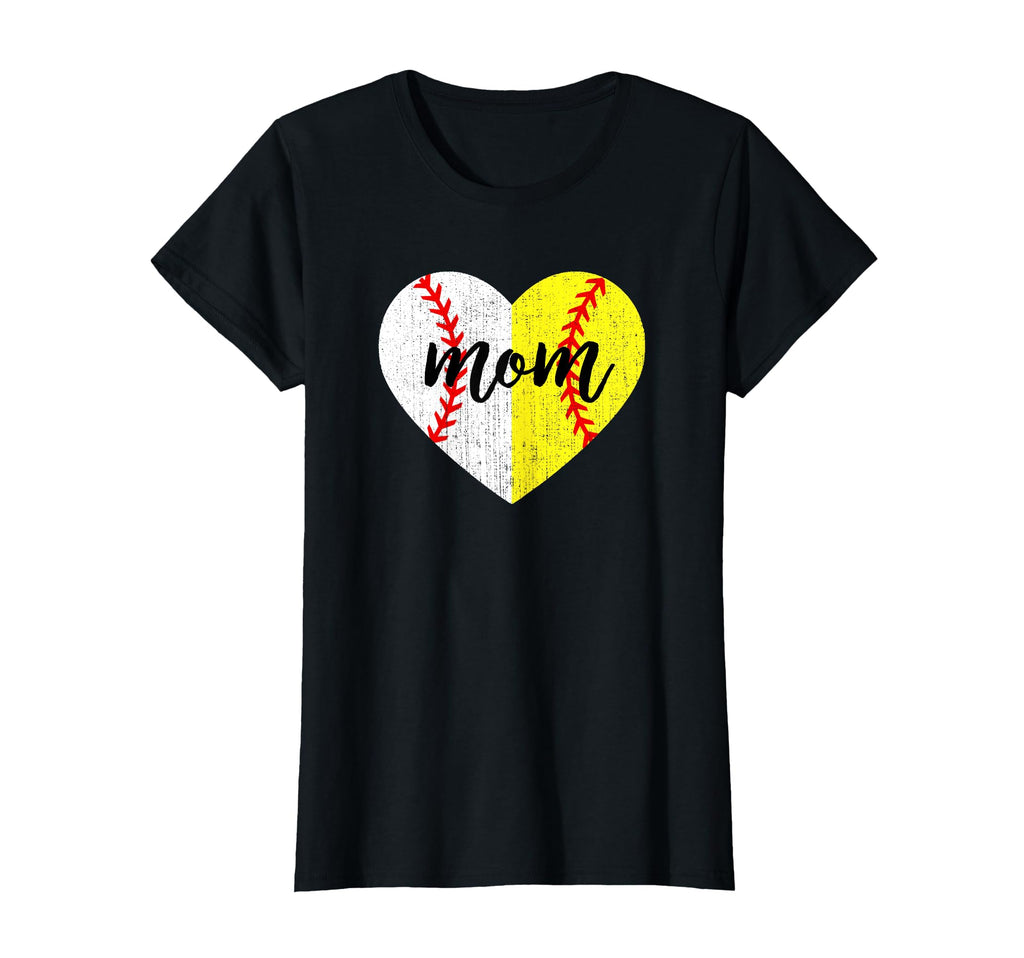 Mom Both Baseball And Softball T-Shirt - Casual Everyday Wear for Adults - T-Shirt, Sweatshirt, Hoodie