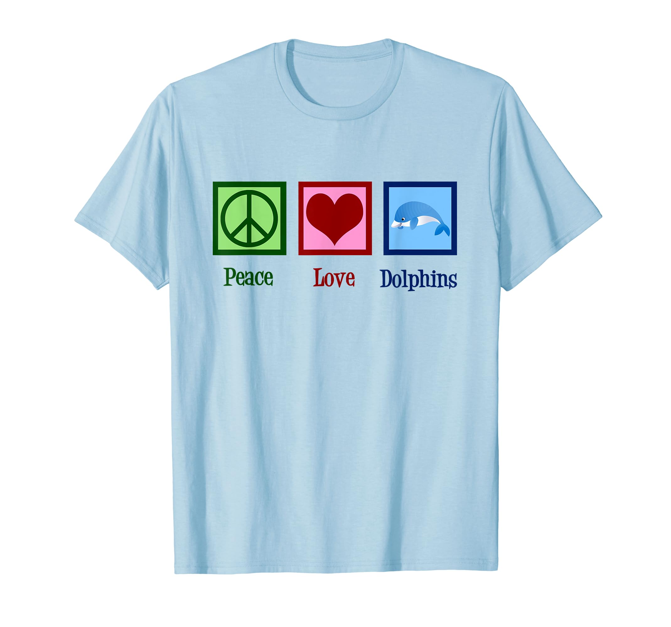 Peace Love Dolphins T-Shirt - Unique Graphic for Adults - T-Shirt, Sweatshirt, Hoodie