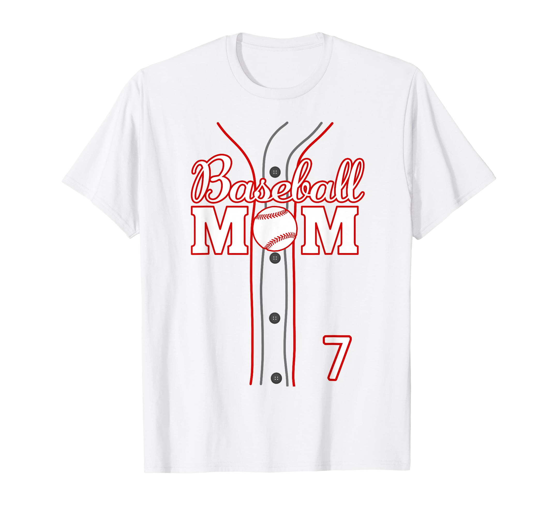 Baseball Mom 7 Number 7 Jersey Team T-Shirt - Aesthetic Graphic Men Women - T-Shirt, Sweatshirt, Hoodie