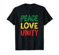 Peace Love Unity Rasta Reggae T-Shirt - Minimalist Print Men Women - T-Shirt, Sweatshirt, Hoodie