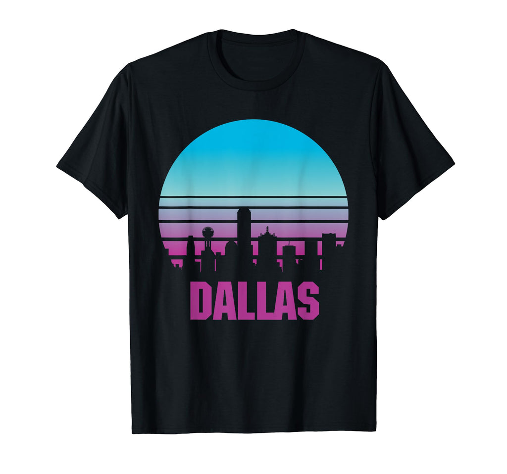 Dallas City 70S Disco Sunset T-Shirt - Aesthetic Graphic for Adults - T-Shirt, Sweatshirt, Hoodie