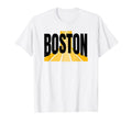 Boston Massachusetts Yellow Black Boston T-Shirt - Custom Art Print Unisex - T-Shirt, Sweatshirt, Hoodie
