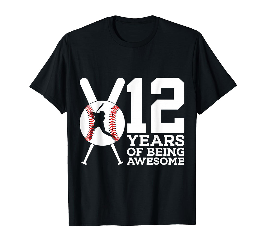 12 Years Being Awesome Baseball 12Th T-Shirt - Unique Graphic for Adults - T-Shirt, Sweatshirt, Hoodie