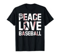 Peace Love Baseball Soft Ball T-Shirt - Casual Everyday Wear for Adults - T-Shirt, Sweatshirt, Hoodie