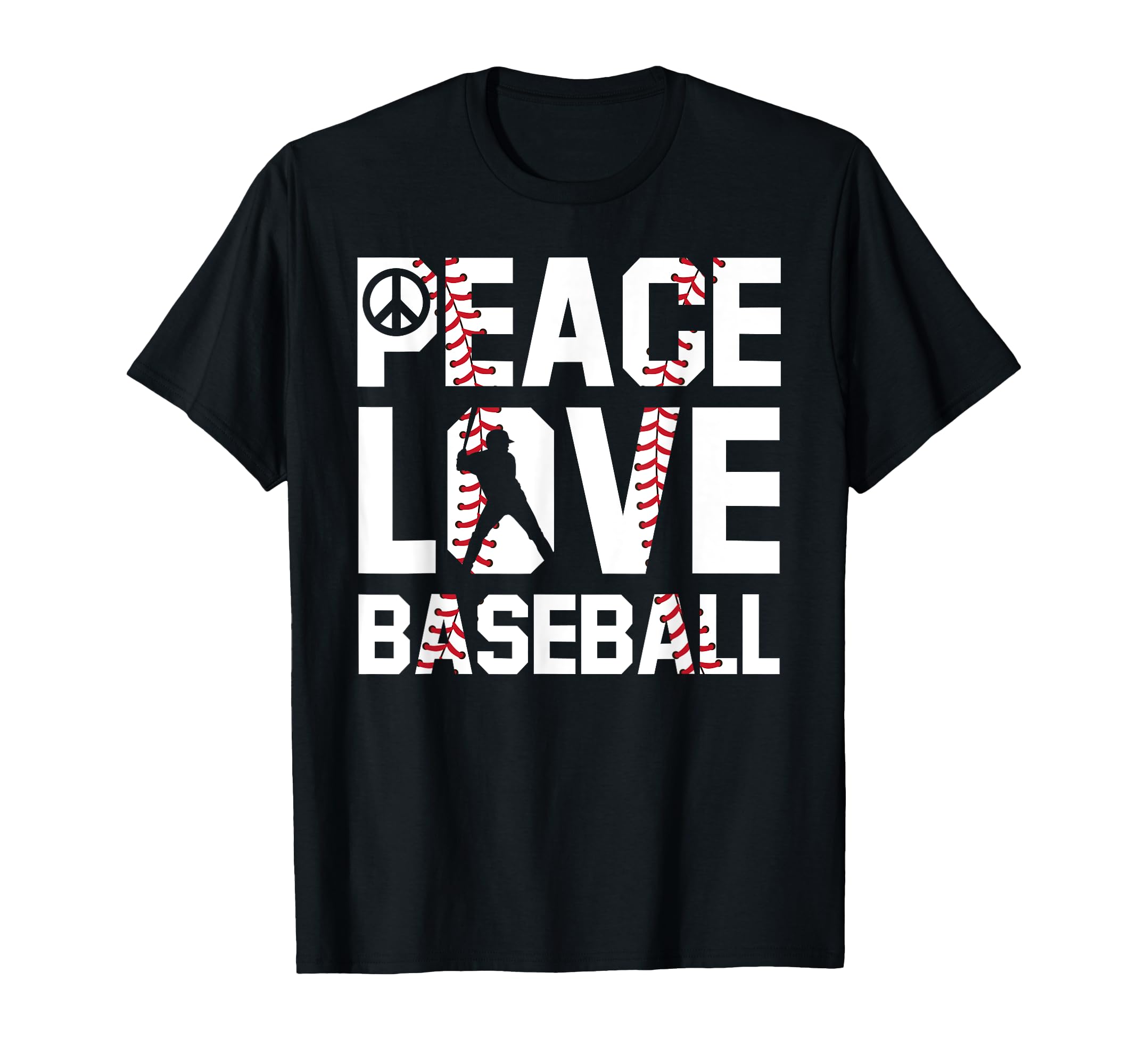 Peace Love Baseball Soft Ball T-Shirt - Casual Everyday Wear for Adults - T-Shirt, Sweatshirt, Hoodie
