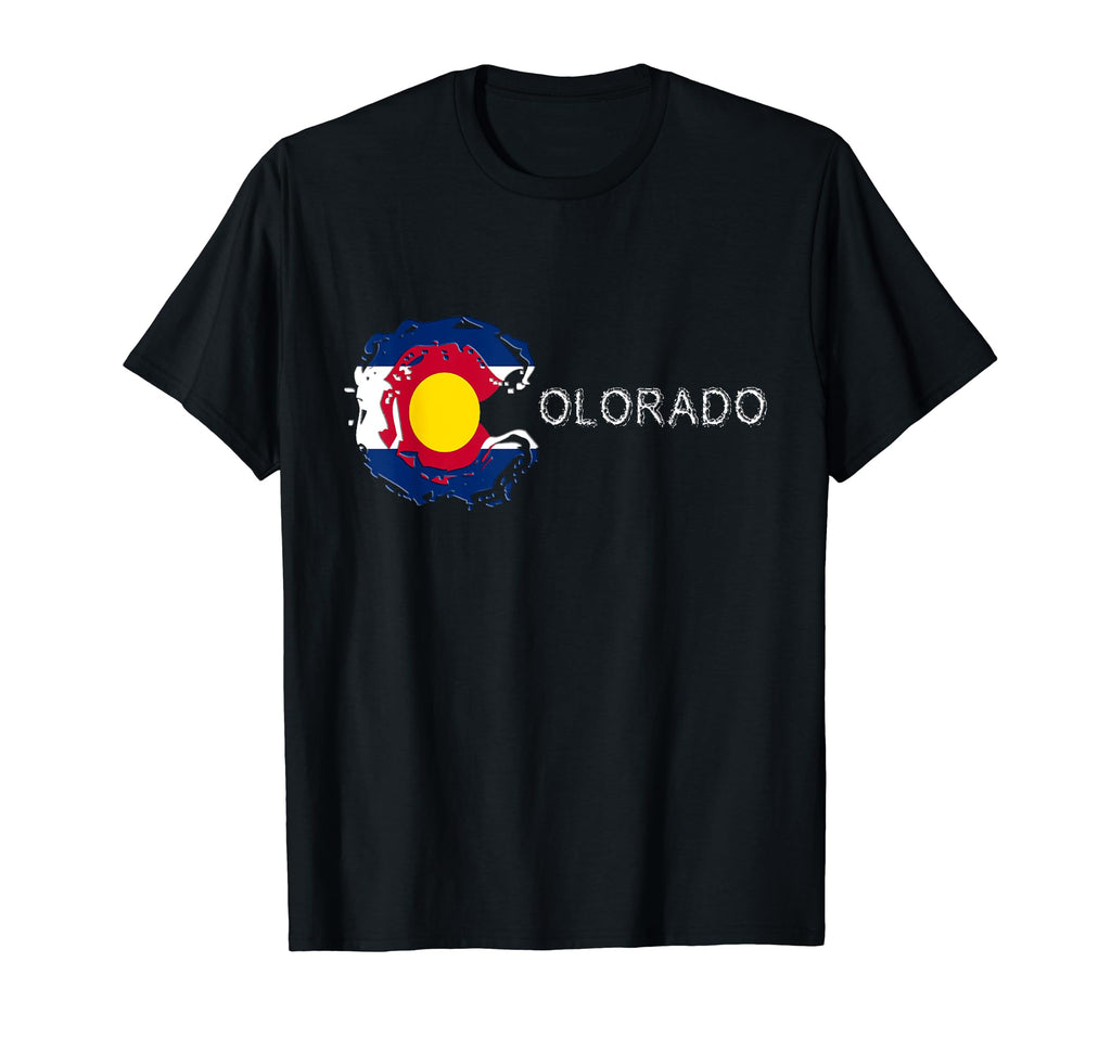 Colorado State Flag Distressed Gifts T-Shirt - Custom Art Print Men Women - T-Shirt, Sweatshirt, Hoodie