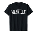Manville Nj Distressed White Varsity T-Shirt - Graphic Print for Adults - T-Shirt, Sweatshirt, Hoodie