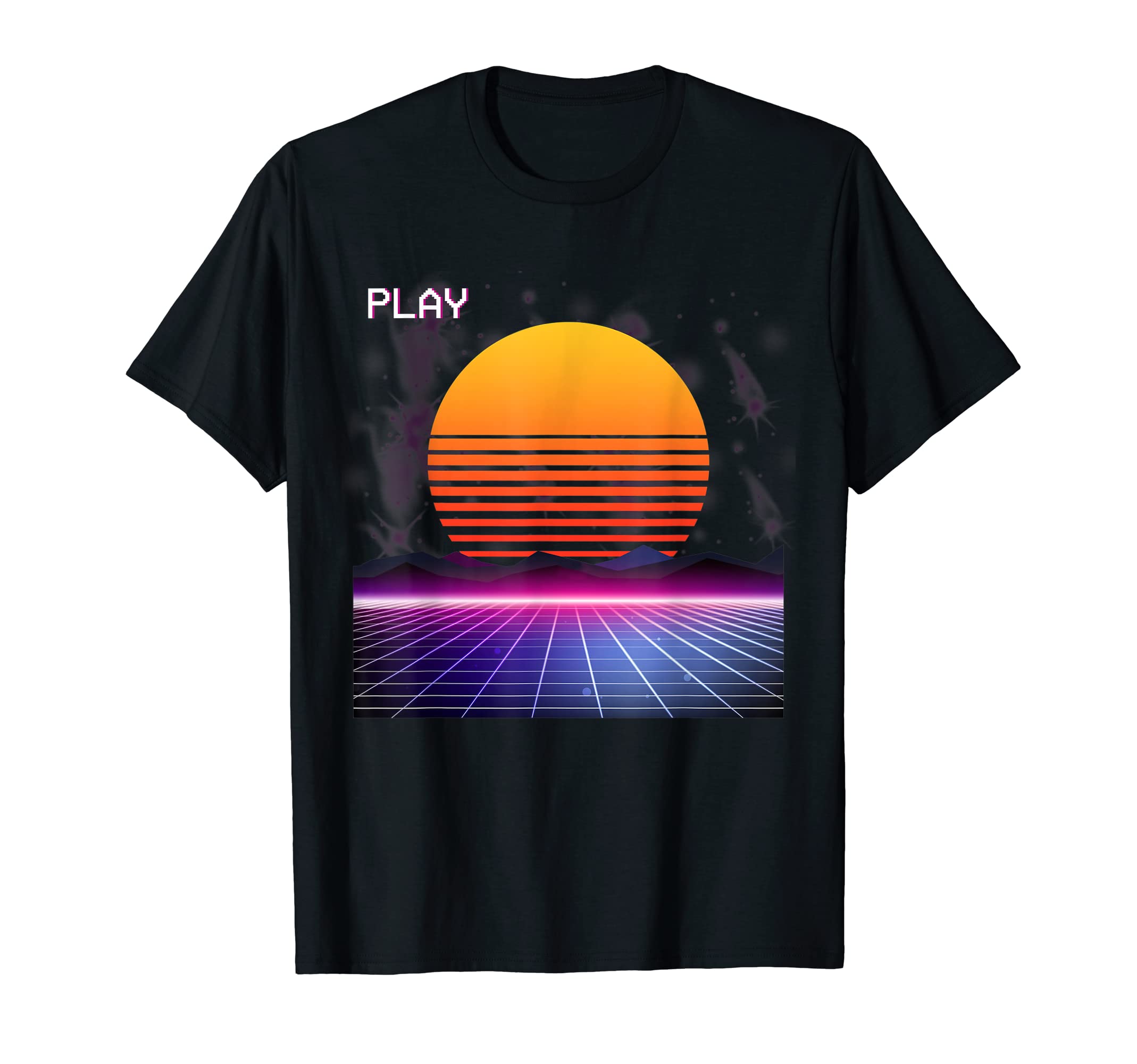 80S Sunset Neon 1980S Eighties Lover T-Shirt - Minimalist Print for Adults - T-Shirt, Sweatshirt, Hoodie