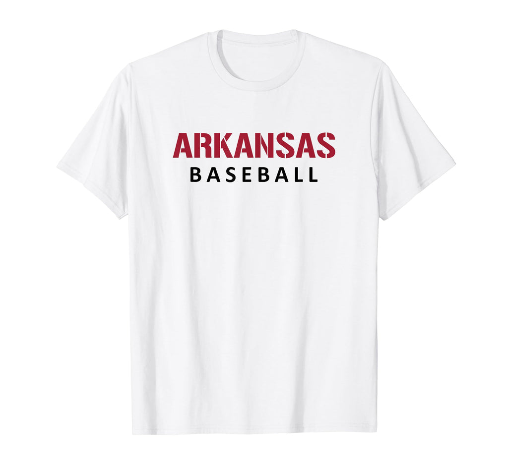 Arkansas Baseball Block And Stencil Font T-Shirt - Graphic Print for Adults - T-Shirt, Sweatshirt, Hoodie