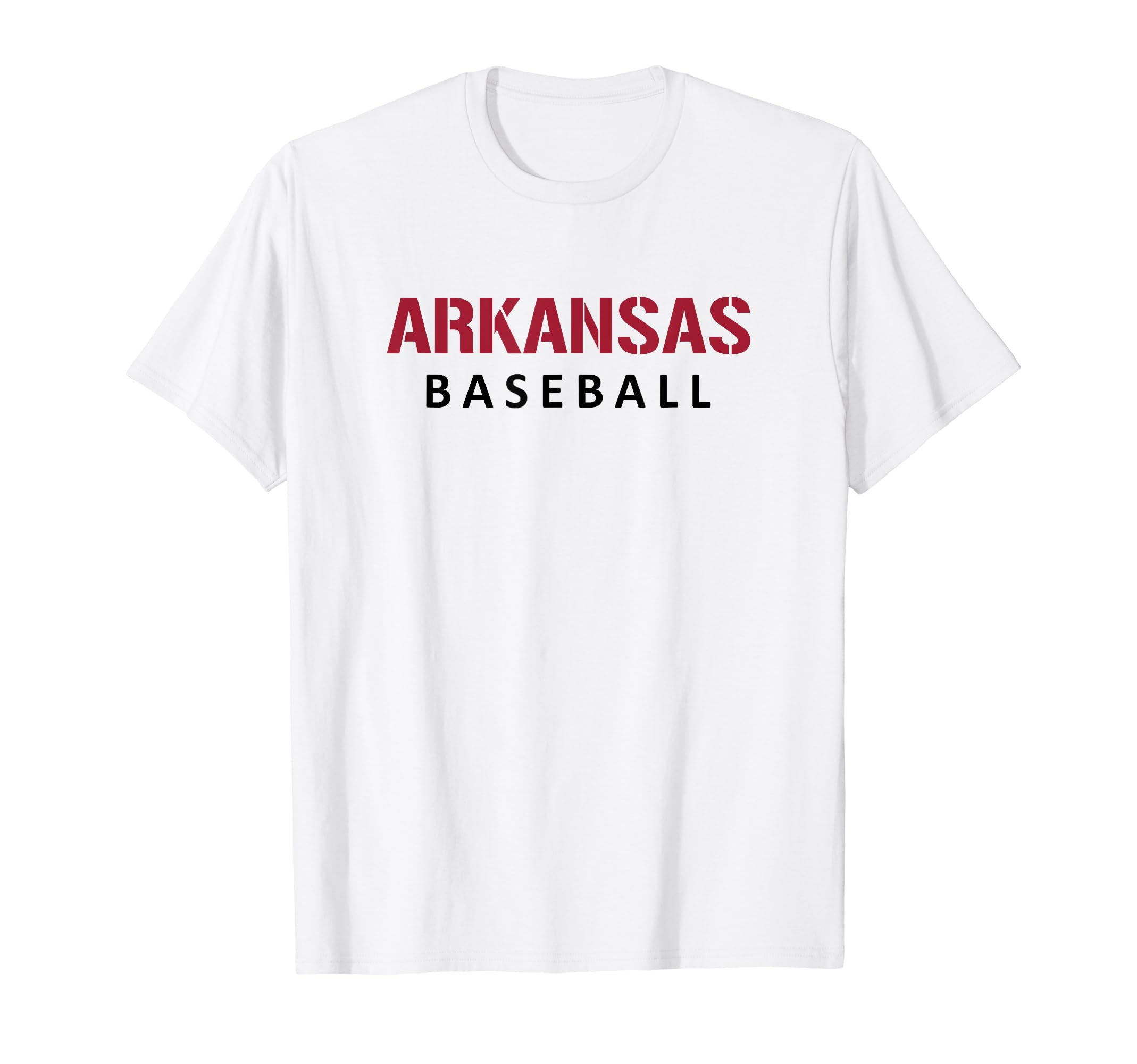 Arkansas Baseball Block And Stencil Font T-Shirt - Graphic Print for Adults - T-Shirt, Sweatshirt, Hoodie