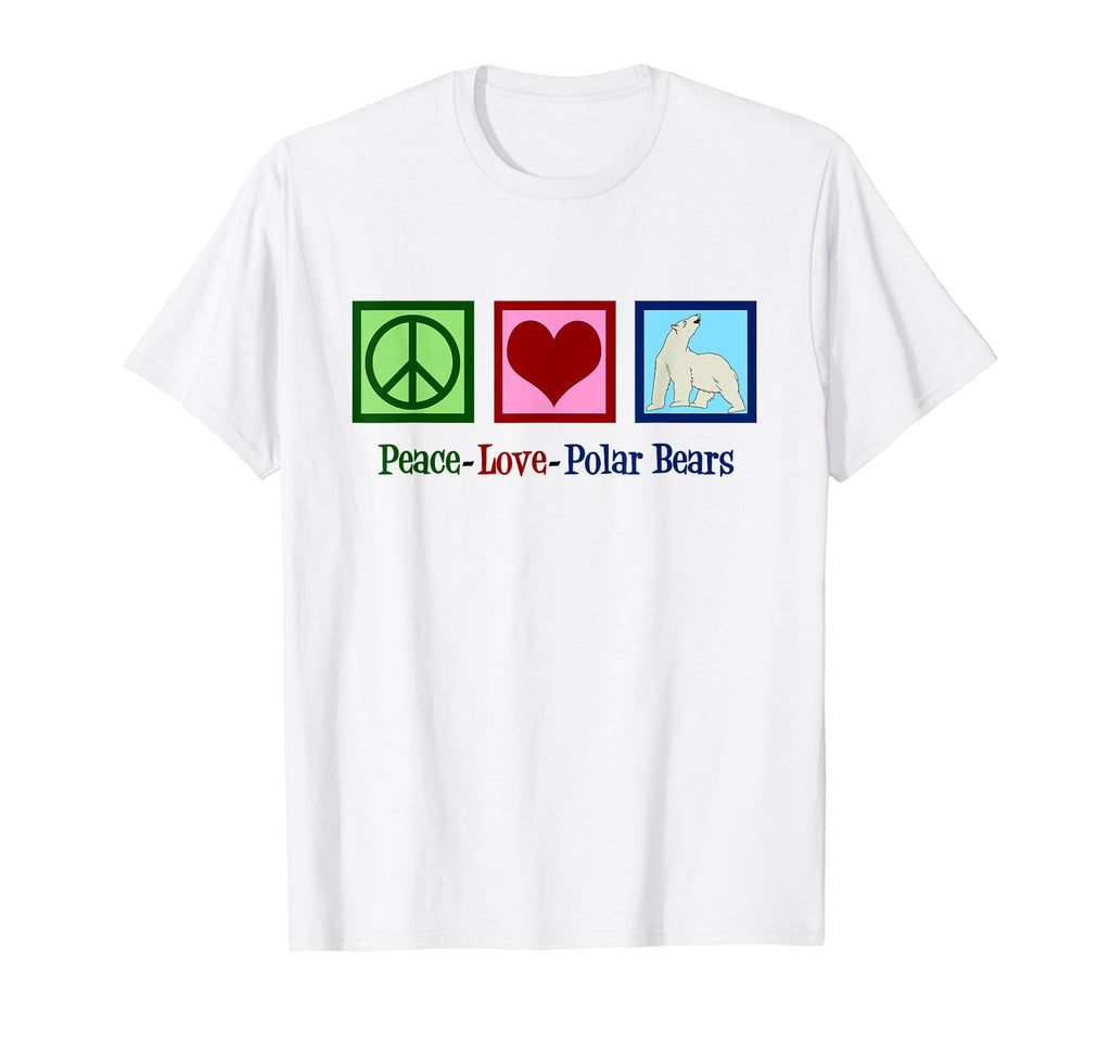 Polar Bear Peace Love Polar Bears T-Shirt - Aesthetic Graphic for Adults - T-Shirt, Sweatshirt, Hoodie