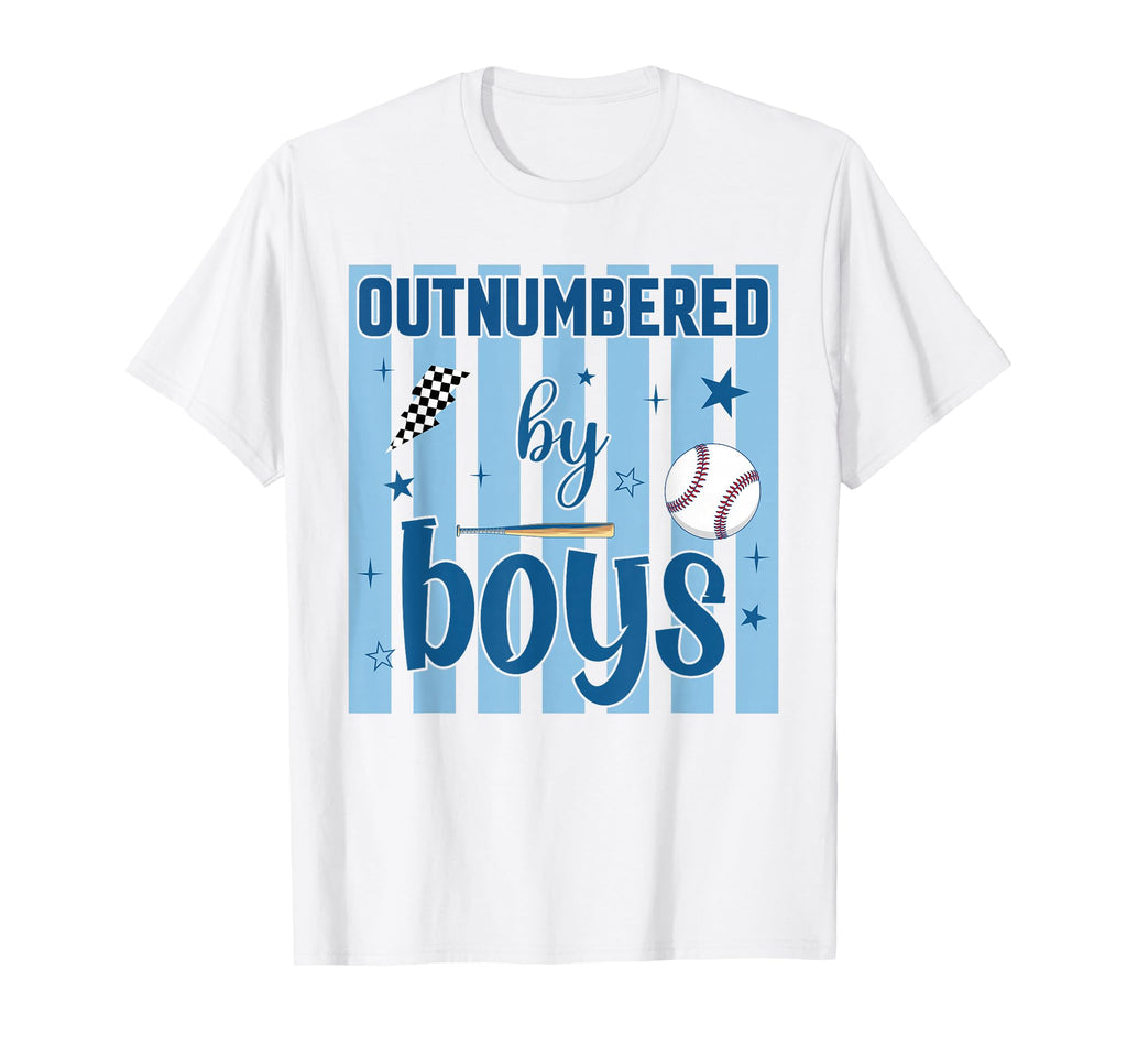 Outnumbered Funny Baseball Mom Family T-Shirt - Custom Art Print Unisex - T-Shirt, Sweatshirt, Hoodie