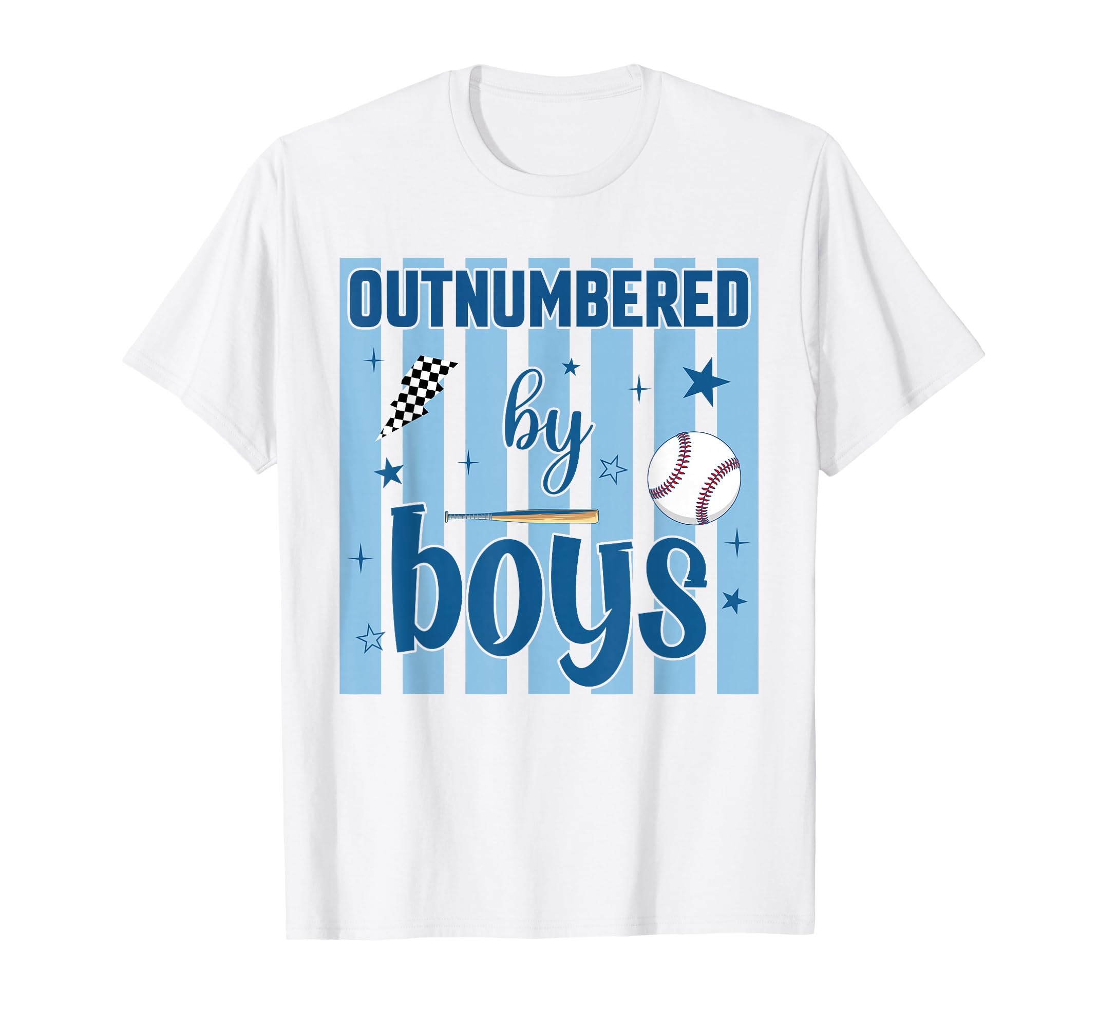 Outnumbered Funny Baseball Mom Family T-Shirt - Custom Art Print Unisex - T-Shirt, Sweatshirt, Hoodie