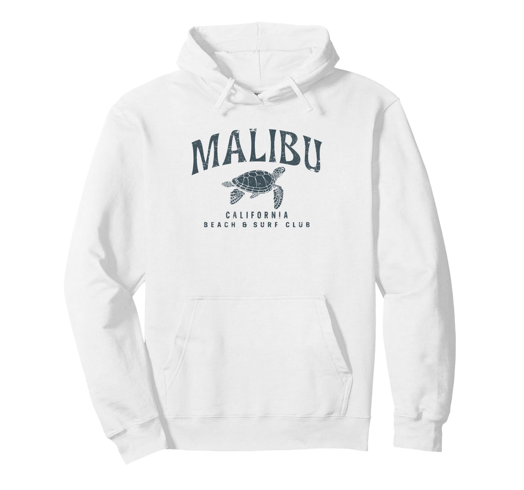 Malibu California Beach Surf Club Coastal Hoodie - Novelty Apparel Unisex - T-Shirt, Sweatshirt, Hoodie