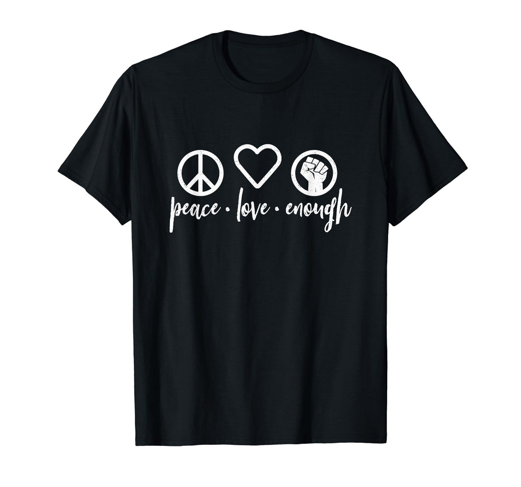 Peace Love Enough Script Icons Dark T-Shirt - Aesthetic Graphic for Adults - T-Shirt, Sweatshirt, Hoodie