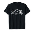 Peace Love Enough Script Icons Dark T-Shirt - Aesthetic Graphic for Adults - T-Shirt, Sweatshirt, Hoodie