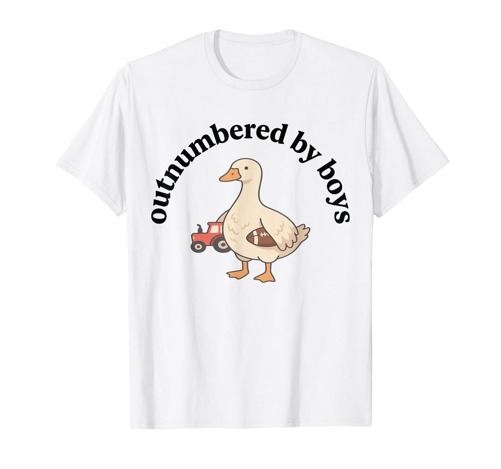 Outnumbered Funny Mom Baseball Goose T-Shirt - Minimalist Print Men Women - T-Shirt, Sweatshirt, Hoodie
