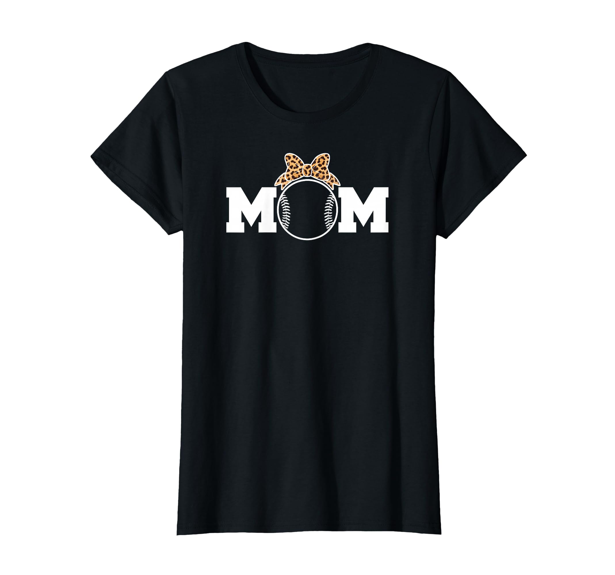 Leopard Bow Casual Baseball Mom T-Shirt - Graphic Print Men Women - T-Shirt, Sweatshirt, Hoodie