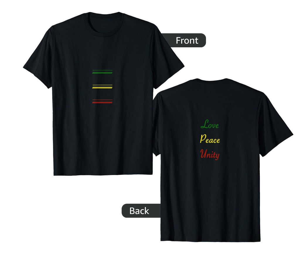 Love Peace Unity Ethiopian Flag T-Shirt - Aesthetic Graphic Men Women - T-Shirt, Sweatshirt, Hoodie