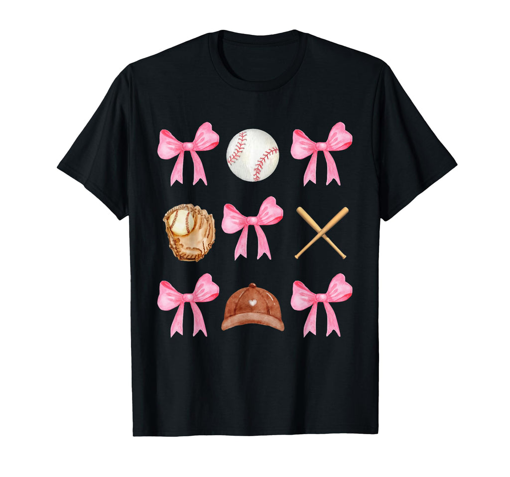 Baseball Coquette Bow Baseball Mama T-Shirt - Casual Everyday Wear Unisex - T-Shirt, Sweatshirt, Hoodie