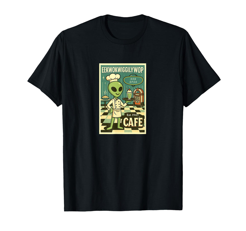 Roswell Aliens 1950S Diner T-Shirt - Novelty Apparel for Adults - T-Shirt, Sweatshirt, Hoodie