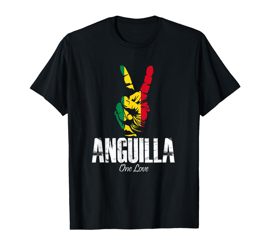 One Love Anguilla Peace Sign T-Shirt - Casual Everyday Wear for Adults - T-Shirt, Sweatshirt, Hoodie