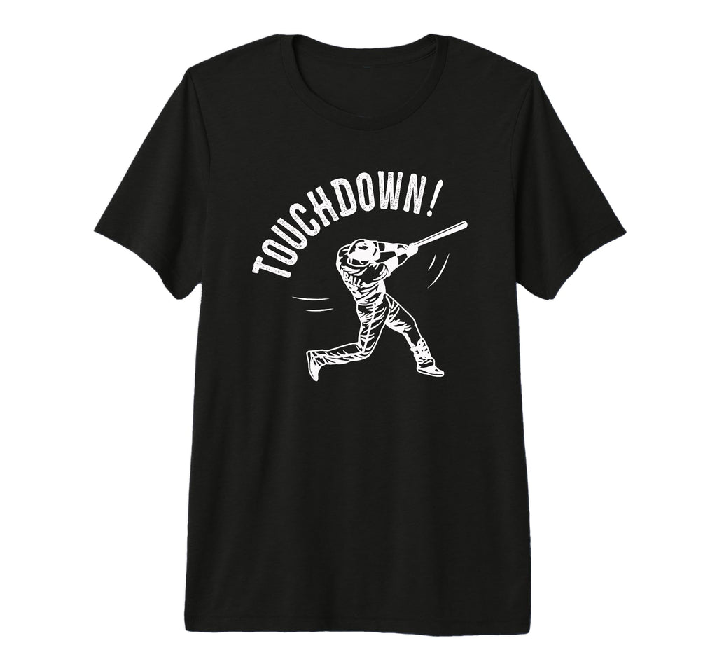 Touchdown Baseball Funny Tri Blend T-Shirt - Fun Novelty Design for Adults - T-Shirt, Sweatshirt, Hoodie