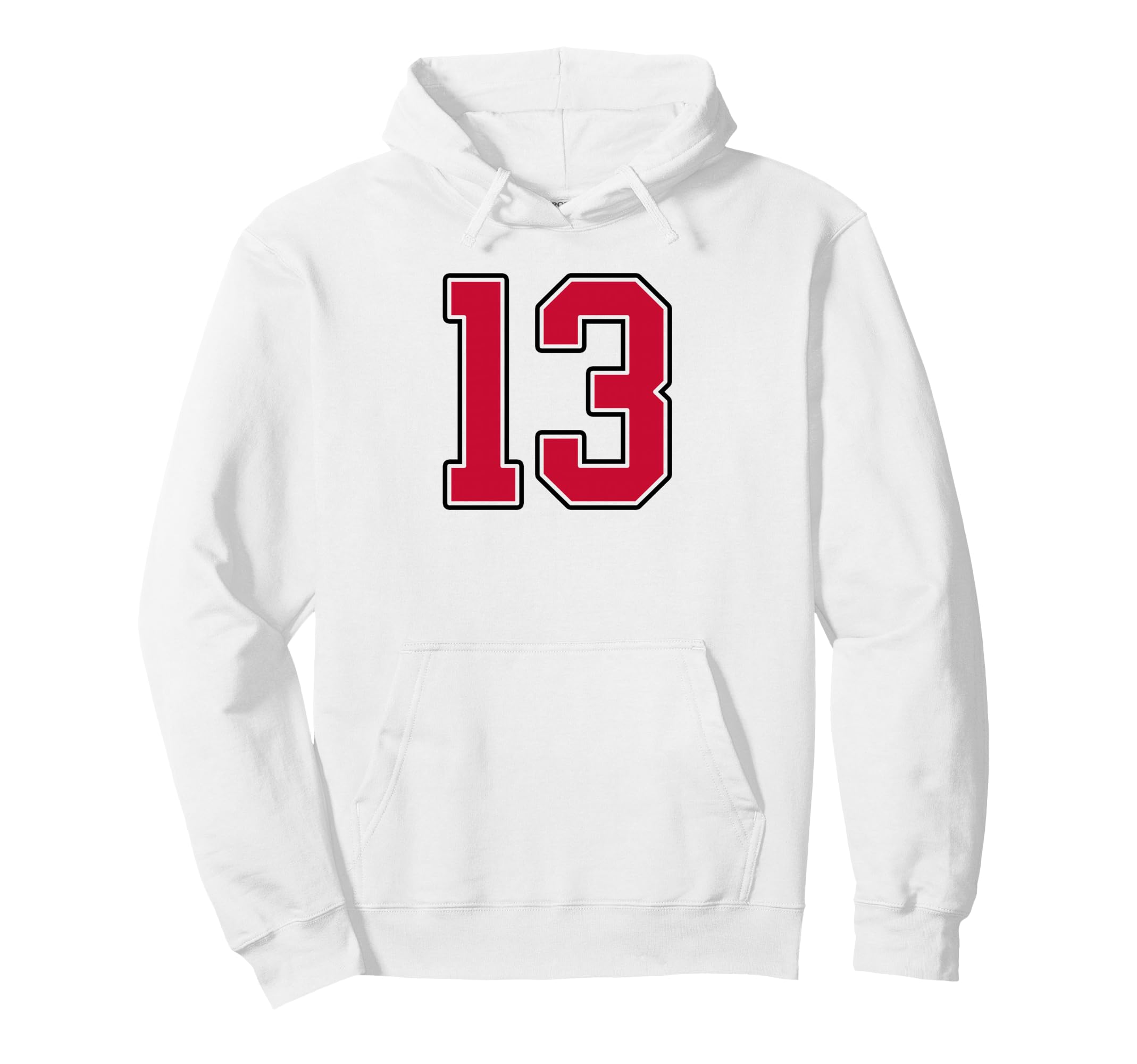 Red And Black Number 13 Jersey Player Hoodie - Minimalist Print Unisex - T-Shirt, Sweatshirt, Hoodie