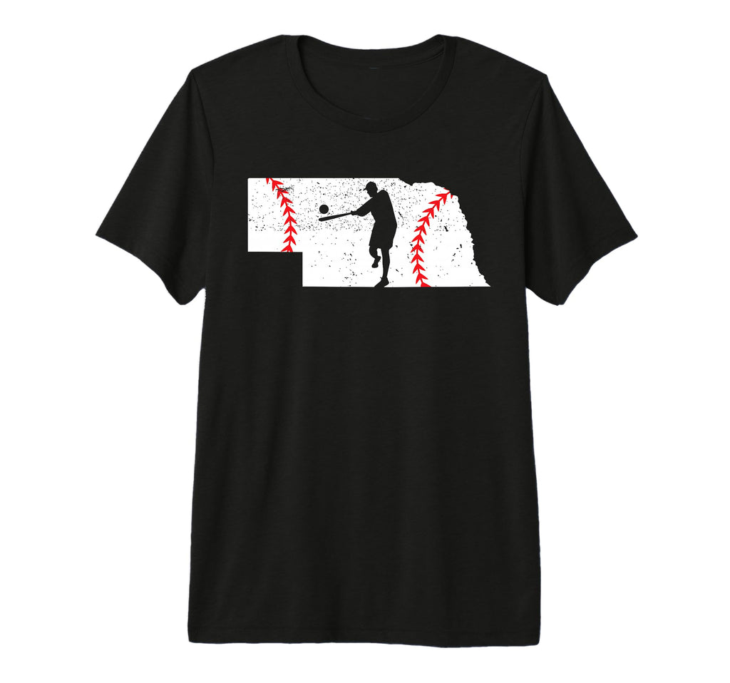 State Nebraska Map Baseball Team Player T-Shirt - Trendy Graphic Men Women - T-Shirt, Sweatshirt, Hoodie