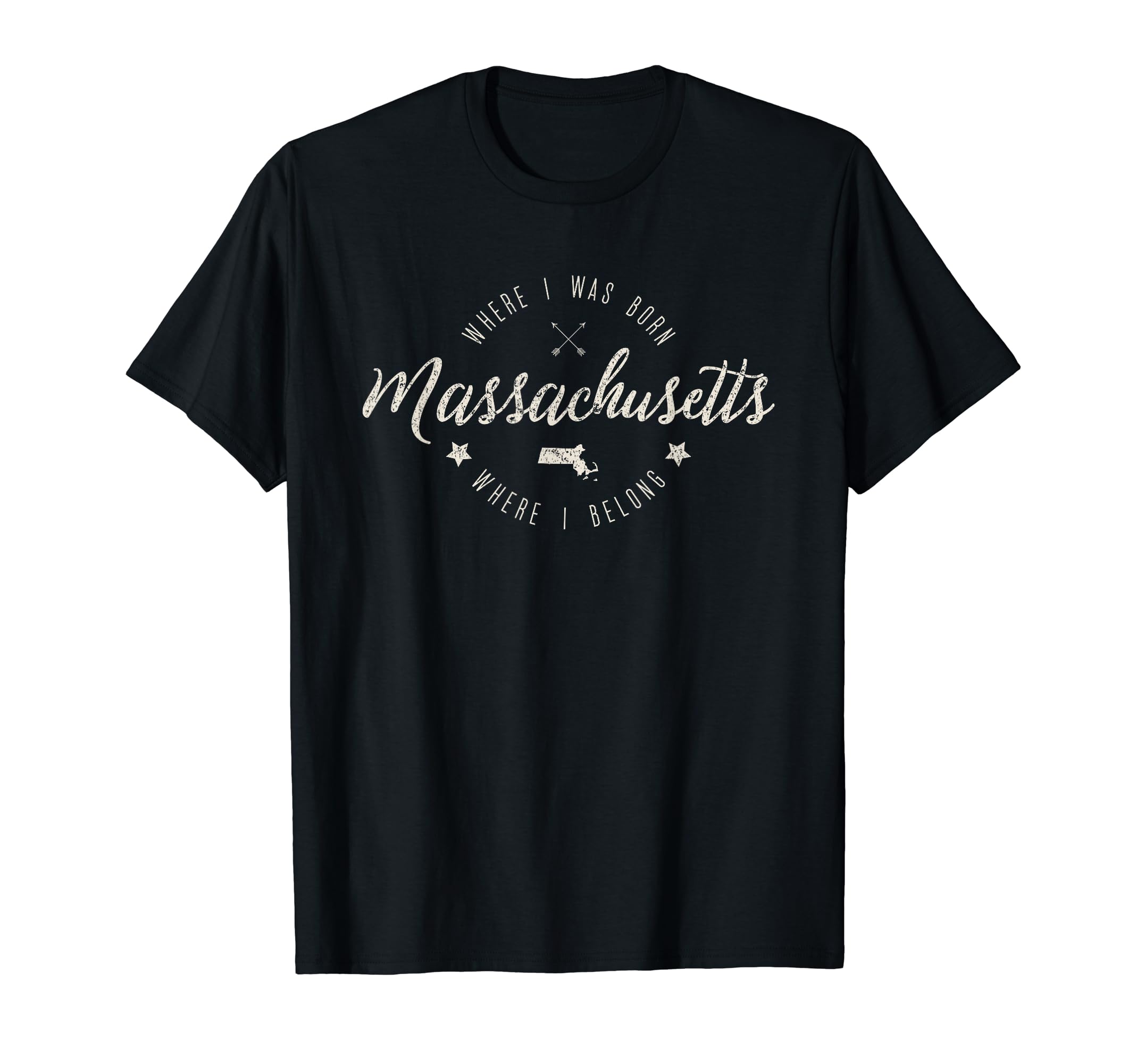 Massachusetts Home State Map Born Gift T-Shirt - Custom Art Print Men Women - T-Shirt, Sweatshirt, Hoodie