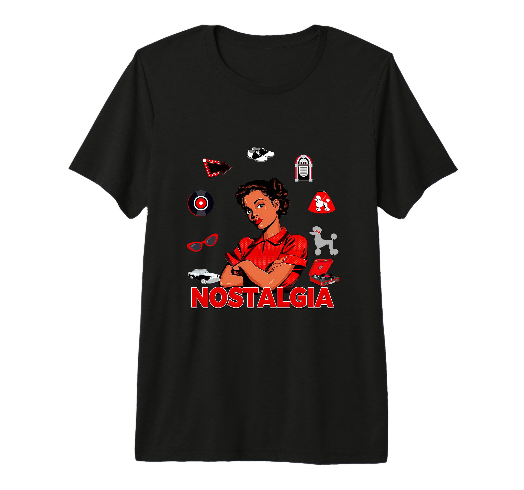 Sock Hop Diner Poodle 1950S 50S African T-Shirt - Trendy Graphic Men Women - T-Shirt, Sweatshirt, Hoodie