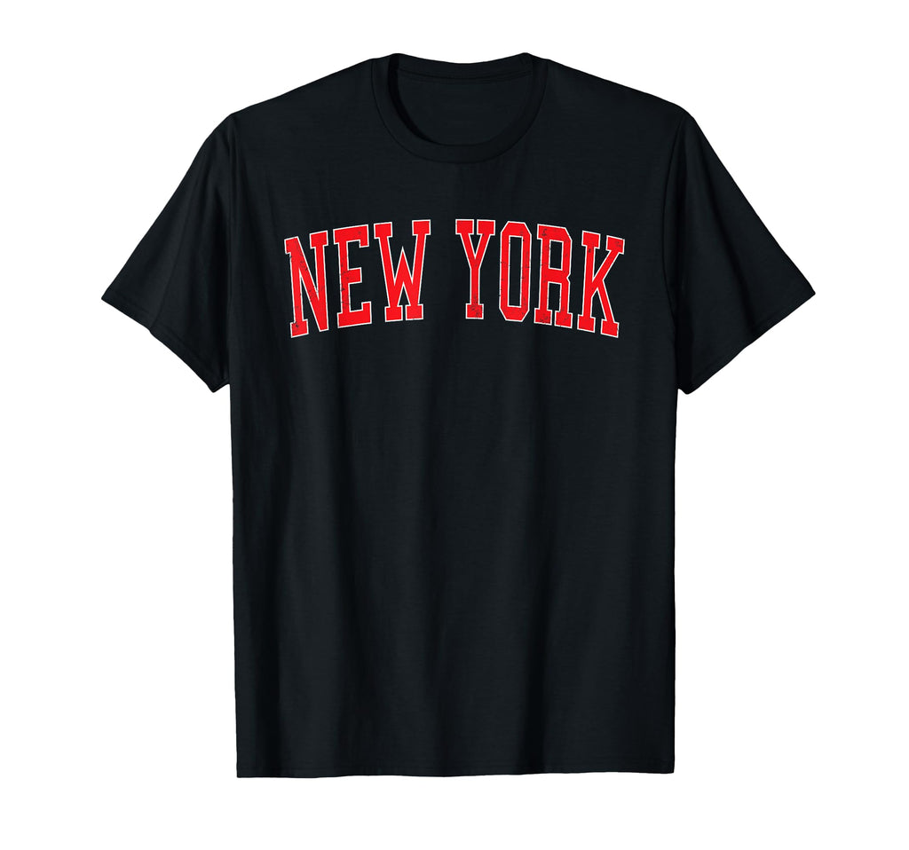 New York Ny Varsity Red Text T-Shirt - Minimalist Print Men Women - T-Shirt, Sweatshirt, Hoodie