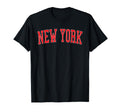New York Ny Varsity Red Text T-Shirt - Minimalist Print Men Women - T-Shirt, Sweatshirt, Hoodie