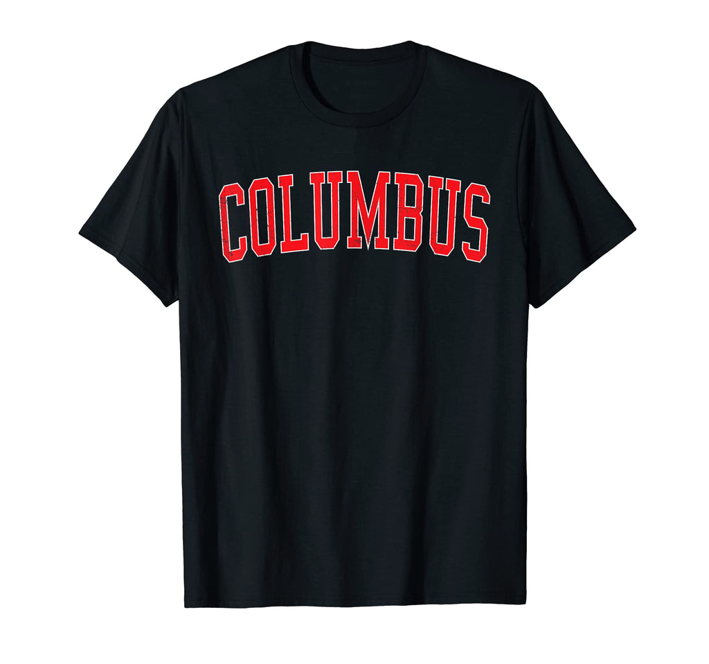 Columbus Oh Varsity Red Text T-Shirt - Minimalist Print for Adults - T-Shirt, Sweatshirt, Hoodie