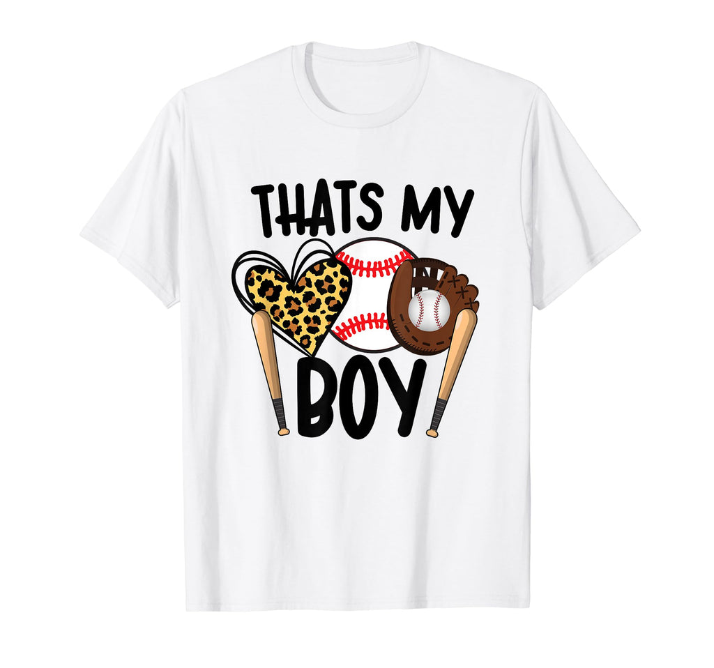 Thats My Son Leopard Heart Baseball T-Shirt - Novelty Apparel Men Women - T-Shirt, Sweatshirt, Hoodie